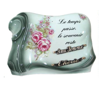 Plaque funéraire en Porcelaine